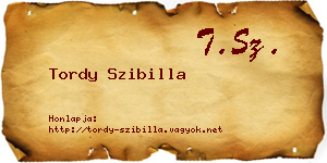 Tordy Szibilla névjegykártya
